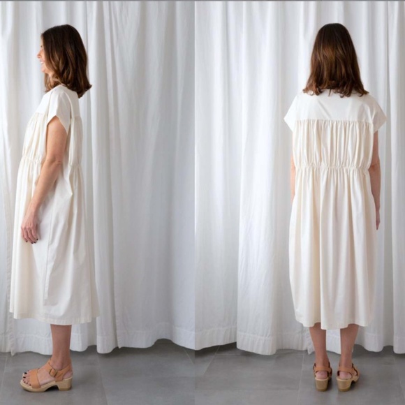 BLACK CRANE Ivory Curtain Cotton Dress - Size L - Picture 8 of 16